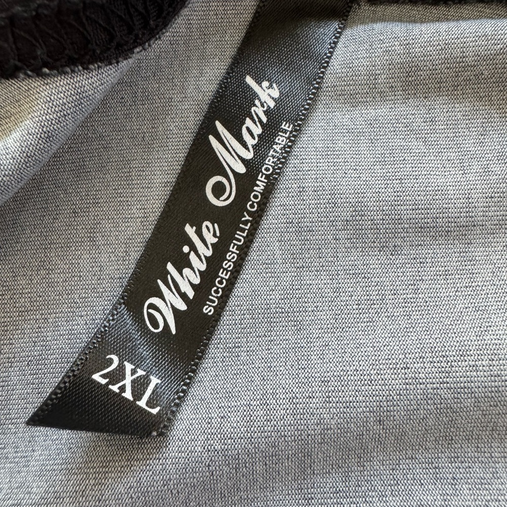 White Mark Charcoal and Ebony Blouse 1 - Picture 7 of 9